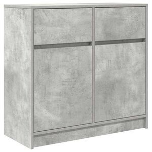 vidaXL Sideboard with Drawer Concrete Grey 80x34x76 cm Engineered Wood