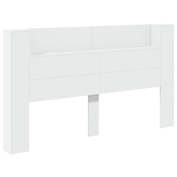 vidaXL Headboard Cabinet with LED White 180 x 16.5 x 103.5 cm
