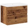 vidaXL Sink Cabinet with Built-in Basin Old Wood