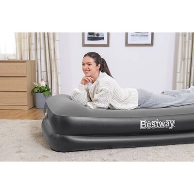 Bestway Inflatable Flocked Airbed with Built-in Air Pump 191x97x46 cm