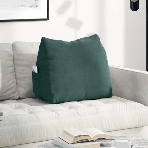 vidaXL Back Pillow Dark Green 60 x 20 x 50 cm Corduroy Fabric