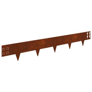 vidaXL Lawn Edging 10 pcs 100 x 15 cm Steel Rusty