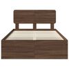 vidaXL Bed Frame with Headboard Brown Oak 120 x 200 cm Solid Pine Wood