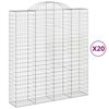 vidaXL Arched Gabion Baskets 20 pcs 200x50x220/240 cm Galvanised Iron