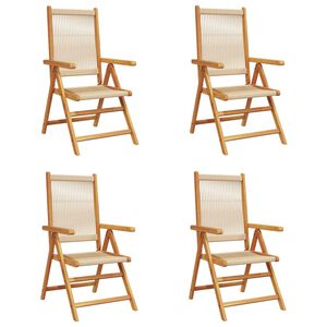 vidaXL Reclining Garden Chairs 4 pcs Beige Solid Wood Acacia