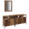 vidaXL Bathroom Vanity Units with Shelf 3 pcs Brown Engineered wood