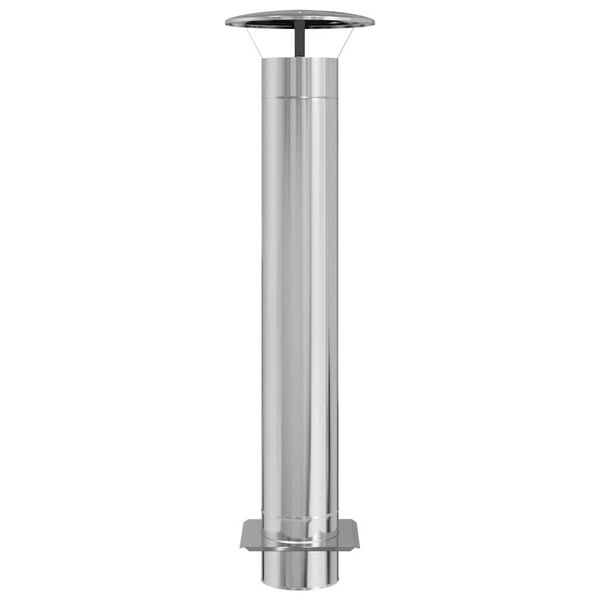 vidaXL Chimney Extension Silver 35 x 35 x 132 cm Stainless steel