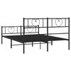 vidaXL Metal Bed Frame without Mattress with Footboard Black 140x190cm