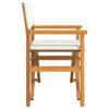 vidaXL Folding Director's Chairs 2 pcs Cream Solid Wood Teak