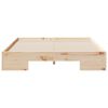 vidaXL Floor Bed Frame with Storage Brown 120 x 200 cm Solid pine wood