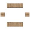 vidaXL TV Cabinet Set Wall-mounted 6 pcs Artisan Oak Engineered Wood
