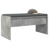 vidaXL Hall Bench with Cushion Concrete Grey 83 x 38 x 40 cm