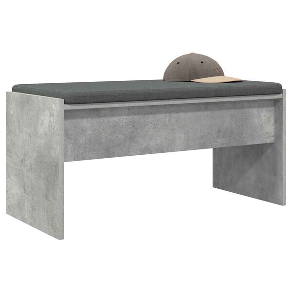 vidaXL Hall Bench with Cushion Concrete Grey 83 x 38 x 40 cm