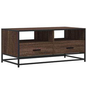 vidaXL Coffee Table Brown Oak 100x50x45 cm Engineered Wood and Metal