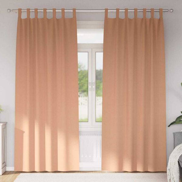 vidaXL Blackout Curtains with Rings 2 pcs Light Brown 260 x 140 cm