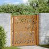 vidaXL Garden Gate 100x100 cm Weathering Steel Leaf Design