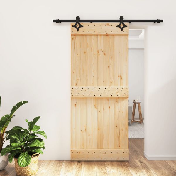 vidaXL Sliding Door with Hardware Set 90x210 cm Solid Wood Pine
