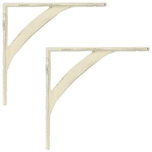 vidaXL Wall Shelf Brackets 2 pcs Antique White 10 x 10 x 3 cm Steel