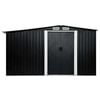 vidaXL Garden Shed with Sliding Doors Anthracite 329.5x205x178 cm Steel