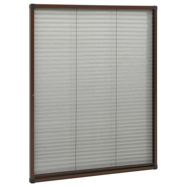 vidaXL Plisse Insect Screen for Windows Aluminium Brown 60x80 cm