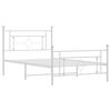 vidaXL Metal Bed Frame without Mattress with Footboard White 107x203cm