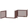 vidaXL Dog Gate with Door Foldable 8 Panels Brown 640 cm Poplar Wood