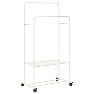 vidaXL Clothes Rack with Shelf with Wheel White 80 x 53 x 156 cm