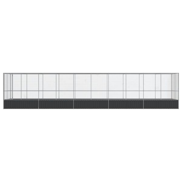 vidaXL Aviary with Extension Silver 1039x207x212 cm Steel