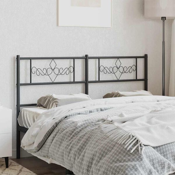 vidaXL Metal Replace Headboard Black 120 cm
