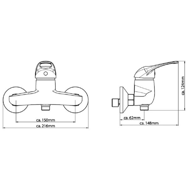 SCH&Uuml;TTE Shower Mixer CALVINO Chrome