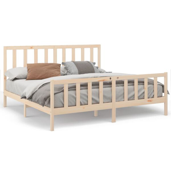vidaXL Bed Frame without Mattress 180x200 cm Super King Solid Wood Pine