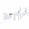 vidaXL LED Reindeers 3 pcs Cold White Fabric