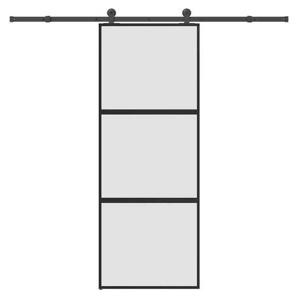 vidaXL Sliding Door with Hardware Set 76x205 cm Tempered Glass&Aluminium