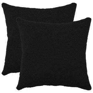vidaXL Cushion Cover 2 pcs HEERLEN Black 35 x 35 cm Boucl&eacute;