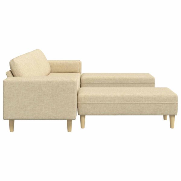 vidaXL Sofa Set Cream Fabric