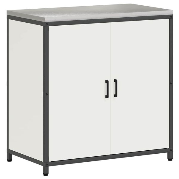 vidaXL Kitchen Storage with Shelf White 90 x 50 x 92 cm Steel