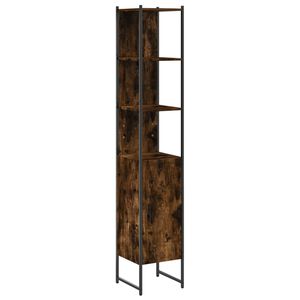 vidaXL Bathroom Cabinet Smoked Oak 33x33x185.5 cm Engineered Wood