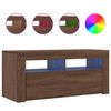 vidaXL TV Cabinet with LED Lights Brown Oak 90x35x40 cm