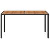 vidaXL Garden Table 150x90x75 cm Poly Rattan and Acacia Wood Black