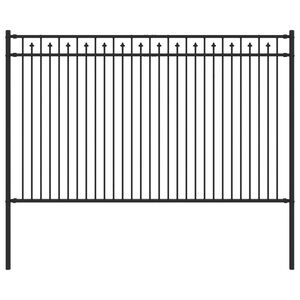 vidaXL Spike Fence Black 200 x 166 cm Powder-Coated Steel