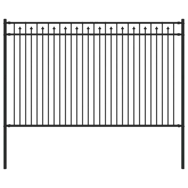 vidaXL Spike Fence Black 200 x 166 cm Powder-Coated Steel