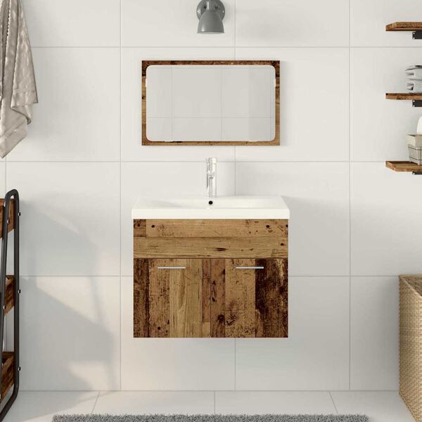 vidaXL Bathroom Cabinet with Drawer Wall-mounted Engineered Wood