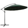 vidaXL Hanging Garden Parasol Green 3 m Aluminium Pole