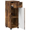 vidaXL Bathroom Cabinet with Drawer Smoked Oak 30 x 35 x 80 cm