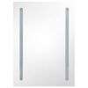 vidaXL LED Bathroom Mirror Cabinet White and Oak 50x13x70 cm