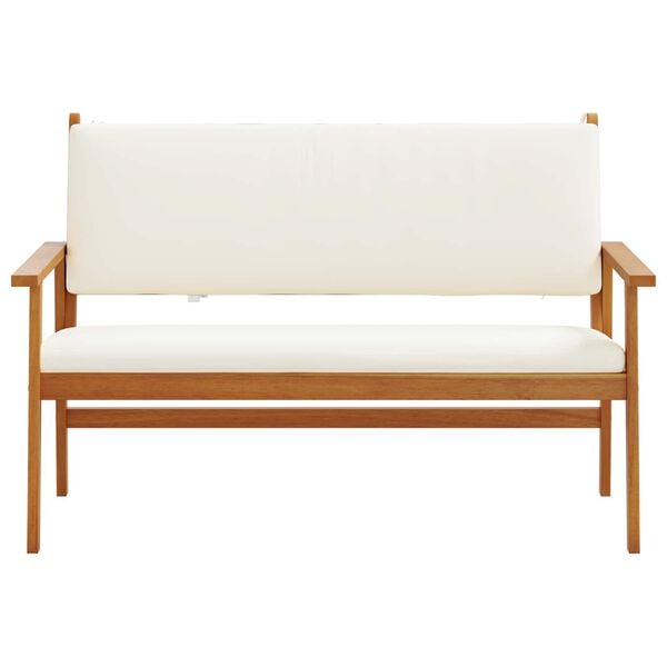 vidaXL Garden Bench with Cushion Cream White Solid Acacia Wood