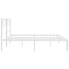 vidaXL Metal Bed Frame without Mattress with Headboard White 200x200cm