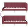 vidaXL Corner Bed Frame with Headboard Wine Red 90 cm x 190 cm Velvet