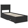 vidaXL Bed Frame Black and Silver 75 x 190 cm Engineered Wood
