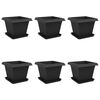 vidaXL Plant Pots 6 pcs Black Plastic